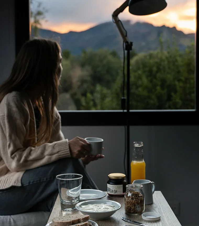 Glamping con vista a la montaña